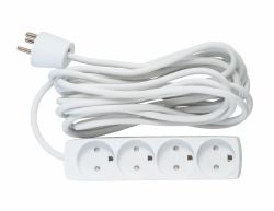 Microconnect GRU00450WDK power extension 5 m 4 AC outlet[s] Indoor White (4-way Danish Power Strip 5m - With Earth, without ON/OFF - Switch - Warranty: 300M)