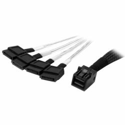 StarTech.com SAS43SAT1M καλώδιο Serial Attached SCSI [SAS] 1 m Μαύρος [Μαύρο], Άργυρος (1M SFF-8643 TO 4X SATA CABLE - INTERNAL MINI SAS TO SATA)