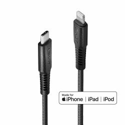 Lindy 31286 καλώδιο Lightning 1 m Μαύρος [Μαύρο] (1m Reinforced USB Type C to - Lightning Cable - Warranty: 24M)