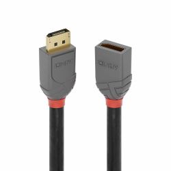 Lindy 36498 καλώδιο DisplayPort 3 m Μαύρος [Μαύρο] (3m DisplayPort 1.4 Extension - Cable, Anthra Line - Warranty: 120M)