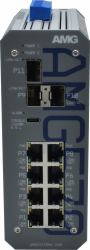 AMG Industrial Managed Switch, 8x - 10/100/1000TX [2x 90W, 4x 30W - PoE & 2x Non-PoE], 3x 100M/1G...