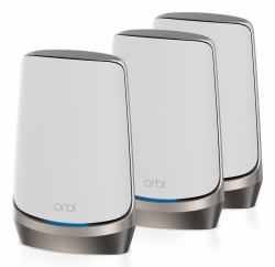 NETGEAR Orbi Quad-band RBKE963 AXE11000 WiFi 6E Mesh System Quad-band [2.4 GHz / 5 GHz-1 / 5 GHz-2 / 6 GHz] Wi-Fi 6 [802.11ax] Γκρι, Λευκός [Άσπρος] 16 Εσωτερικός (NETGEAR...