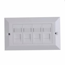 Lanview LVN126188UK-4 κουτί εξόδου RJ-45 Λευκός [Άσπρος] (CAT6 Faceplate 4-port UK Type - 146*86mm CAT6 Faceplate - 4-port UK Type 146*86mm - Warranty: 60M)