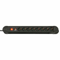 Lindy 73104 power extension 8 AC outlet[s] Indoor Black (8-Way Schuko Mains Power - Extension with Switch, Black - Warranty: 24M)