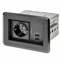 StarTech.com KITBZPOWEU γέφυρα AV διασκέψεων Μαύρος [Μαύρο] (SINGLE TABLE POWER OUTLET - )