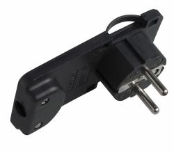 Microconnect PESCHPLUG-B προσαρμογέας ρευματολήπτη Τύπος F Μαύρος [Μαύρο] (Schuko Angled Power Plug - Black, Form : Flat - Warranty: 300M)