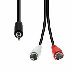 3-Pin to 2 x RCA Cable M-M - Black 0.5M - Warranty: 360M