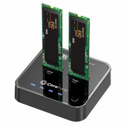 CoreParts MS-CLONER-SATA docking station δίσκων αποθήκευσης Μαύρος [Μαύρο] (USB3.2 Type C [10Gbps] SATA - M.2 SSD cloner Docking - Station for M.2 SATA to M.2 SATA with ...