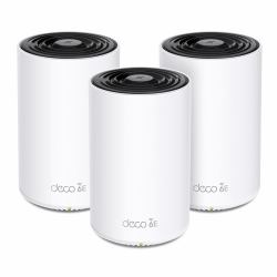 TP-Link AXE5400 Whole Home Mesh Wi-Fi 6E System[Tri-Band] (TP-Link Deco XE75 Pro V1 - Wi-Fi system - [3 routers] - up to 7,200 sq.ft - mesh 1GbE, 2.5GbE - Wi-Fi 6E - Multi-Band)