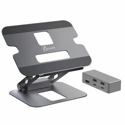 j5create JTS327 Βάση φορητού υπολογιστή Γκρι 40,6 cm [16"] (J5CREATE MULTI-ANGLE 4K DOCKING STAND)