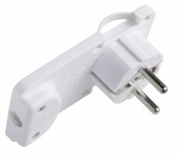 Microconnect PESCHPLUG-W προσαρμογέας ρευματολήπτη Τύπος F Λευκός [Άσπρος] (Schuko Angled Power Plug - White, Form : Flat - Warranty: 300M)