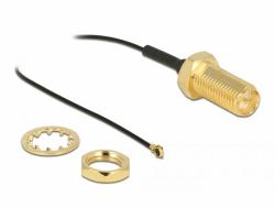 DeLOCK 90478 ομοαξονικό καλώδιο 0,35 m RP-SMA MHF Μαύρος [Μαύρο] (Delock antennekabel - 35 cm - sort)