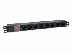 Equip 333286 μονάδα διανομής ρεύματος [PDU] 8 Έξοδος [οι] εναλλασσόμενου ρεύματος 1U Μαύρος [Μαύρο] (8-Outlet German Power - Distribut...