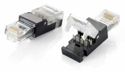 Equip 121163 ενωτικό καλωδίων RJ-45 Μαύρος [Μαύρο], Διαφανής (Tool-Free Rj45 Plug, Cat.5E - Warranty: 12M)