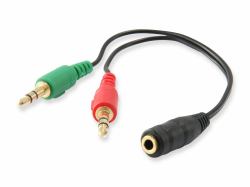 Equip 147942 διαχωριστής ήχου Μαύρος [Μαύρο] (Audio Split Cable - Warranty: 12M)