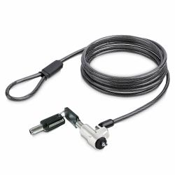 StarTech.com NBLWK-LAPTOP-LOCK κλειδαριά καλωδίων Μαύρος [Μαύρο], Άργυρος 2 m (LAPTOP CABLE LOCK FOR DELL XPS - COMPATIBLE WITH NOBLE WEDGE)