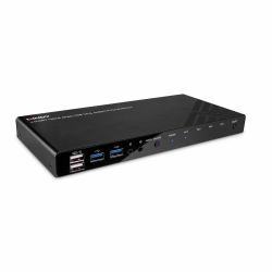 Lindy 39313 εναλλαγέας [switches] KVM Μαύρος [Μαύρο] (4 Port HDMI 4K60, USB 3.0 & - Audio KVM Switch)