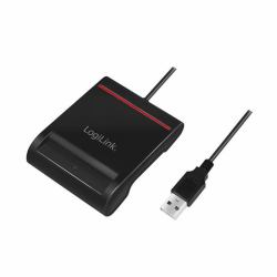 USB 2.0 Smart ID Cardreader, - black - Warranty: 48M