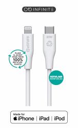 eSTUFF ES602270-BULK καλώδιο Lightning 2 m Λευκός [Άσπρος] (INFINITE [GRS] USB-C to - Lightning Cable MFI 2m White. - Recycled Plastic. Super Soft - Warranty: 60M)