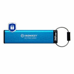 Kingston Technology IronKey Keypad 200 μονάδα USB flash 32 GB USB Type-C 3.2 Gen 1 [3.1 Gen 1] Μπλε (32GB USB-C IRONKEY KEYPAD 200C - FIPS 140-3 LVL 3[PENDING]AES-256)