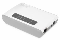 Digitus DN-13024 διακομιστής εκτύπωσης Ethernet LAN/ Ασύρματο LAN Λευκός [Άσπρος] (2-P USB 2.0 WIFI NETWORK SERVER - NAS USB HUB PRINT SERVER)
