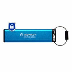 Kingston Technology IronKey Keypad 200 μονάδα USB flash 512 GB USB Type-C 3.2 Gen 1 [3.1 Gen 1] Μπλε (Kingston IronKey Keypad 200C - USB fla)