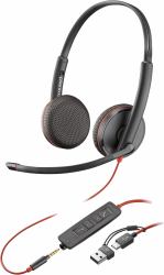 Blackwire 3225 Stereo USB-C - Headset +3.5mm Plug +USB-C/A - Adapter