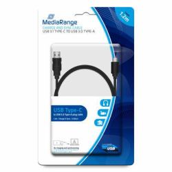 MediaRange MRCS160 καλώδιο USB USB 3.2 Gen 1 [3.1 Gen 1] 1,2 m USB A USB C 5 Gbit/s Μαύ...