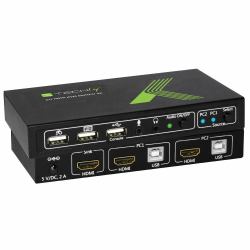 techly 2x1 USB HDMI KVM Switch 4Kx2K IDATA KVM-HDMI2U εναλλαγέας [switches] KVM Μαύ�...