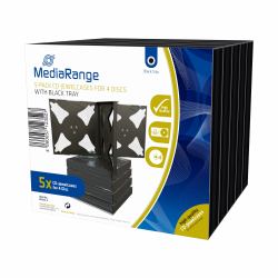 MediaRange BOX34-4 θήκη οπτικού δίσκου Πλαστικές διαφανείς θήκες 4 δίσκοι Μαύρος [Μαύρο] (Optical Disc Case Jewel Case - 4 Discs Black - War...