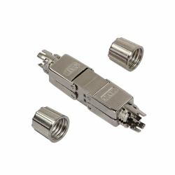 LogiLink MP0057 ενωτικό καλωδίων Cat.6A, Cat.7, Cat.7A Μεταλλικός (Field assembly Cat.7 cable - connector, shielded, slim - type - Warranty: 48M)