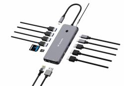Verbatim CMH-14 USB Type-C 5000 Mbit/s Άργυρος (VERBATIM USB-C PRO MULTIPORT HUB 14 PORT CMH-14)