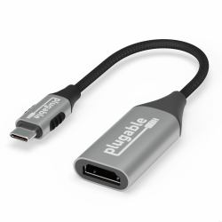 Plugable Technologies USBC-HDMI8K προσαρμογέας καλωδίου βίντεο HDMI Τύπος A [Standard] USB Type-C Αλουμίνιο [Αργύλιο], Μαύρος [Μαύρο] (Plug...