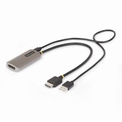 StarTech.com 1ft [30cm] HDMI to DisplayPort Adapter Cable, 8K 60Hz, Active HDMI 2.1 to DP 1.4 Video Converter, USB Bus Powered with Included Cable (HDMI TO DISPLAYPORT ADAPTER - - HDMI 2.1 TO DP 1....