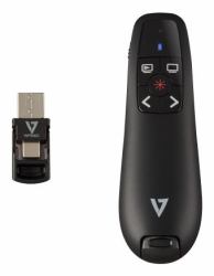 V7 WP500C τηλεχειριστήριο παρουσιάσεων IR Μαύρος [Μαύρο] (WIRELESS PRESENTER DUAL USB-C/A - 2.4GHZ RF RED LASER POINTER)