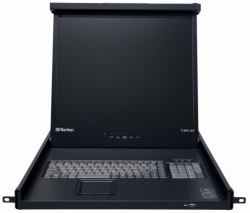 Raritan T1900 ράφι 48,3 cm [19"] 1280 x 1024 εικονοστοιχεία Μαύρος [Μαύρο] 1U (1U 19" LED backlit LCD KVM - console with DVI/VGA, - UK keyboard, touchpad, 1280 x 1024 r...