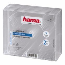 Hama CD Double Jewel Case, Pack 5 2 δίσκοι Διαφανής (CD DOUBLE JEWEL CASE PACK OF 5)