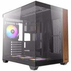 Antec CX800 Midi Tower Μαύρος [Μαύρο], Ξύλο (Antec CX800 Wood Mid Tower Gaming Case, 1 x USB Type-C / 1 x USB 3.0, Tempered Glass Front and Side Window Panel, Dual Chamber Design, 4 ...