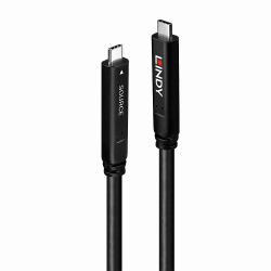 Lindy 43398 καλώδιο USB USB 3.2 Gen 1 [3.1 Gen 1] 10 m USB C 5 Gbit/s 60 W Μαύρος [Μαύρο] (10m USB 3.2 Gen 2 & DP 1.4 - Type C Hybrid Cable)