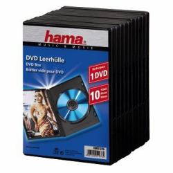 Hama 00051276 θήκη οπτικού δίσκου Πλαστικές διαφανείς θήκες 1 δίσκοι Μαύρος [Μαύρο] (STANDARD DVD JEWEL CASE 10 PACK BLK)
