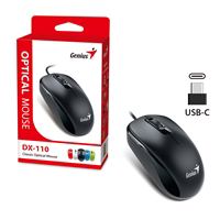 Genius Computer Technology Genius DX-110 Wired USB-Type C Plug and Play Mouse, 1000 DPI Optical T...