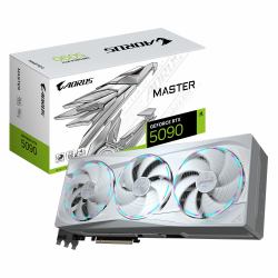 GIGABYTE AORUS GeForce RTX 5090 MASTER ICE 32G Graphics Card - 32GB GDDR7, 512bit, PCI-E 5.0, 2655MHz Core Clock, 3 x DP 2.1a, 1 x HDMI 2.1b, NVIDIA DLSS 4, GV-N5090AORUSM ICE-32GD (Gigabyte AORUS ...