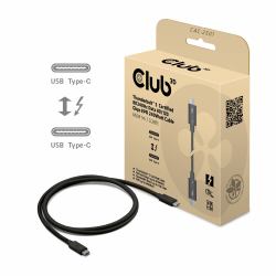CLUB3D CAC-2501 Thunderbolt καλώδιο 1 m 120 Gbit/s Μαύρος [Μαύρο] (Thunderbolt 5 Certified - 8K240Hz Data 80120 Gbps Epr - 240 Watt Cable MM 1M 3.28Ft - Warranty: 12M)