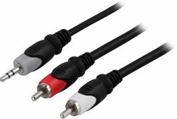 Deltaco MM-139 καλώδιο ήχου 1 m 3.5mm RCA Μαύρος [Μαύρο] (DELTACO MM-139 - audiokabel - 1 m)