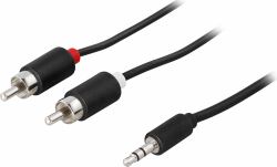 Deltaco MM-140A καλώδιο ήχου 2 m 3.5mm RCA Μαύρος [Μαύρο] (DELTACO audiokabel - 2 m)