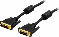 Deltaco VE011-AA καλώδιο DVI 1 m DVI-D Μαύρος [Μαύρο] (DELTACO VE011-AA - DVI-kabel - 1 m)