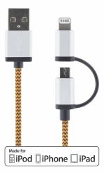 Deltaco IPLH-241 καλώδιο Lightning 1 m Πορτοκαλί (Streetz IPLH-241 - data / strÃ¸mkabel -)