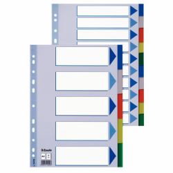 Esselte Plastic tabs, A4 Κενό ευρετήριο καρτελών Πολυβινυλοχλωρίδιο [PVC ] (Esselte faneblade PP A4 20-delt farved)