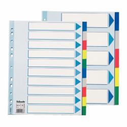 Esselte Plastic tabs, A4 Κενό ευρετήριο καρτελών Πολυβινυλοχλωρίδιο [PVC ] (Esselte faneblade PP A4 maxi 5-delt fa)