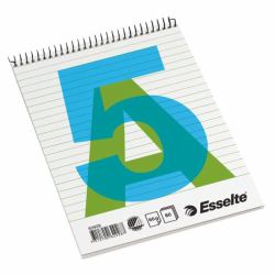 Esselte Spiral Pad A5 σημειωματάριο 80 φύλλα Μπλε, Πράσινος [Πράσινο], Λευκός [Άσπρος] (Esselte topspiralblok u/H A5 linieret)